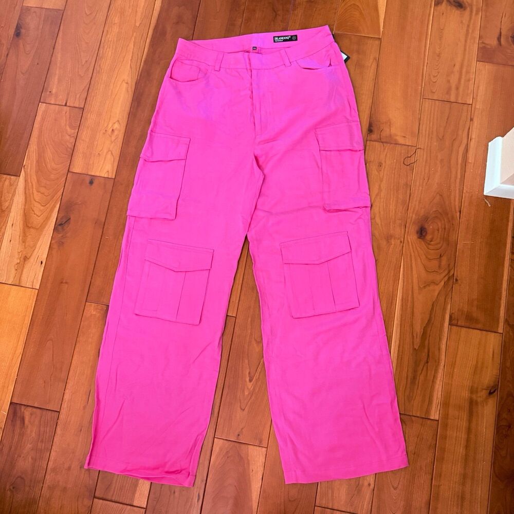 Blanknyc the Franklin pink cargo wide left pants